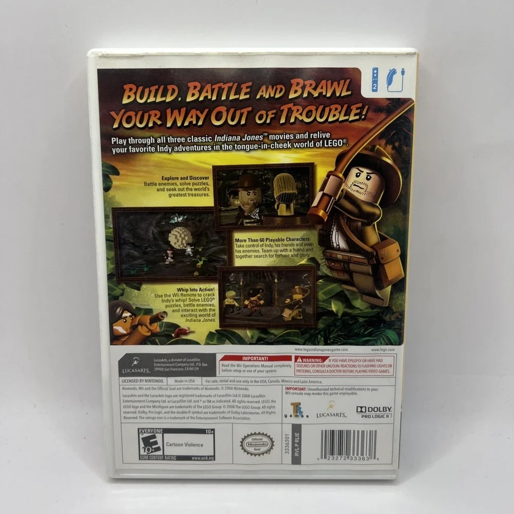 LEGO Indiana Jones: The Original Adventures (Nintendo Wii Game) With Manual CIB
